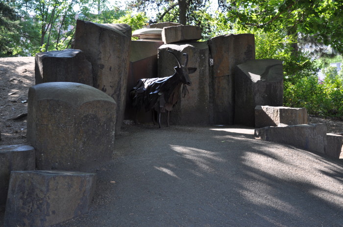 Garbage-Eating Goat Statue