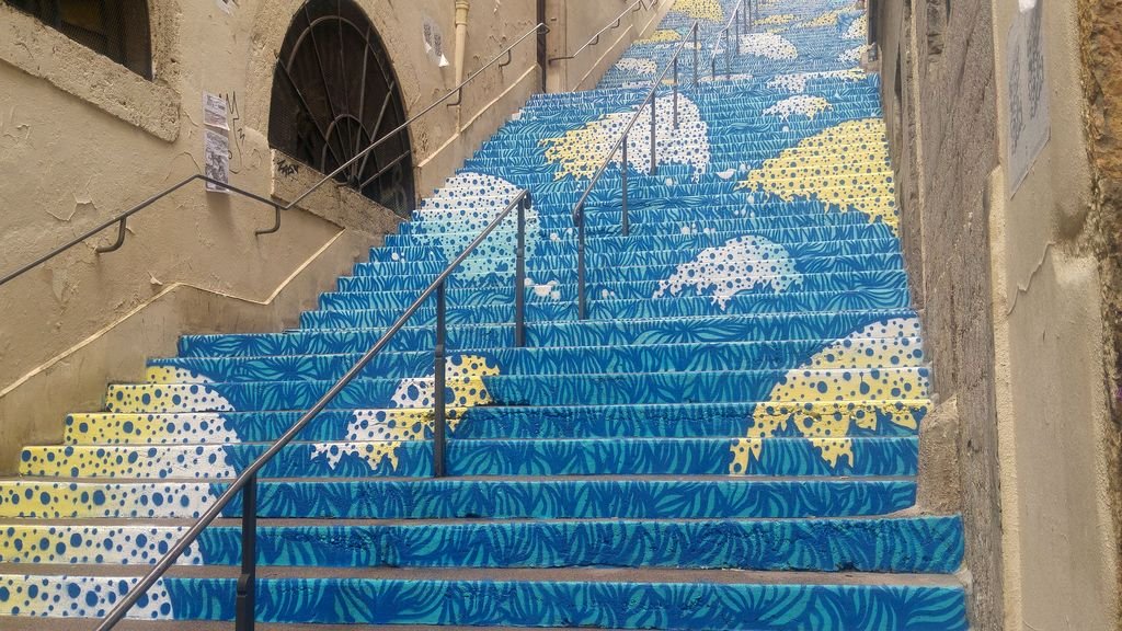 Rainbow Stairs of Rue Prunelle