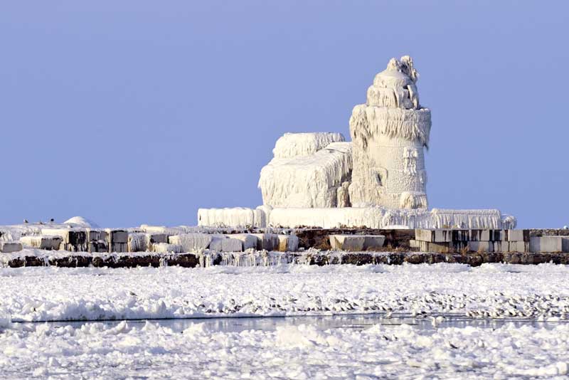 Frozen Cleveland Lighthouse