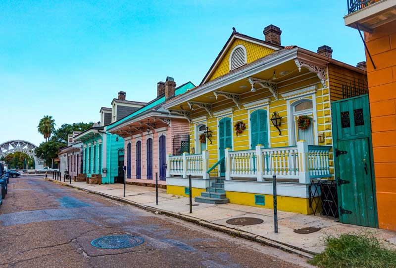 Colorful street in the french quarter, in New Orleans
