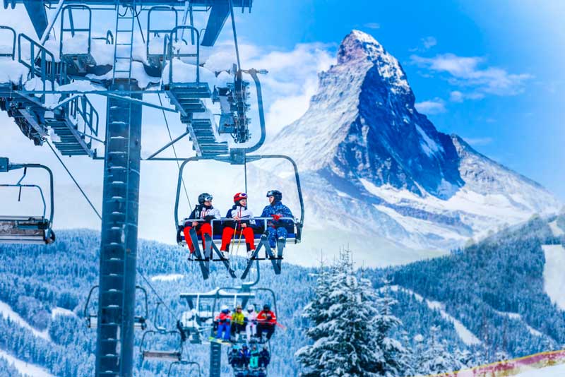 Zermatt, Matterhorn ski resort in Switzerland