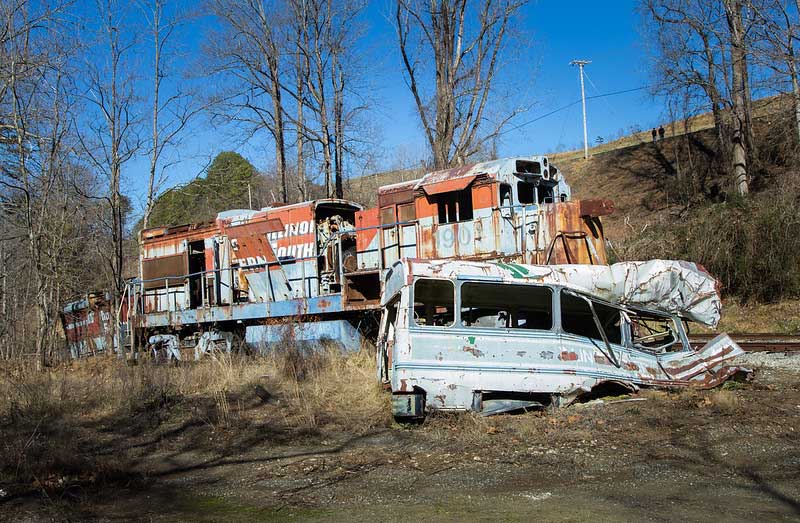 Bus Scene in Dillsboro, North Carolina