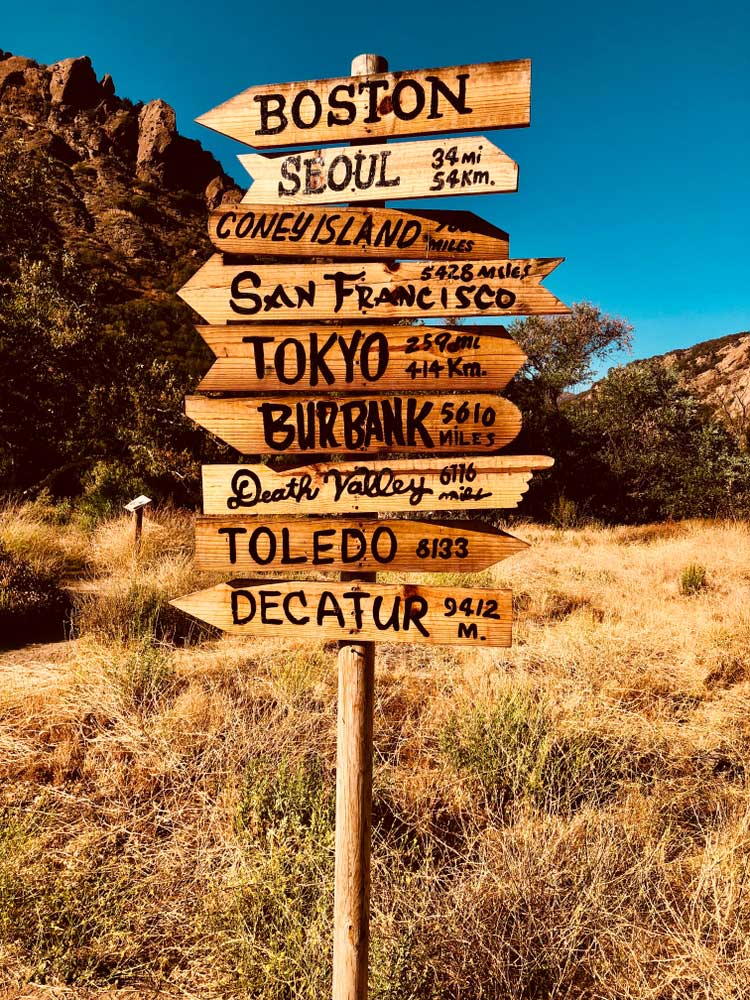 Signs in Malibu Creek State Park